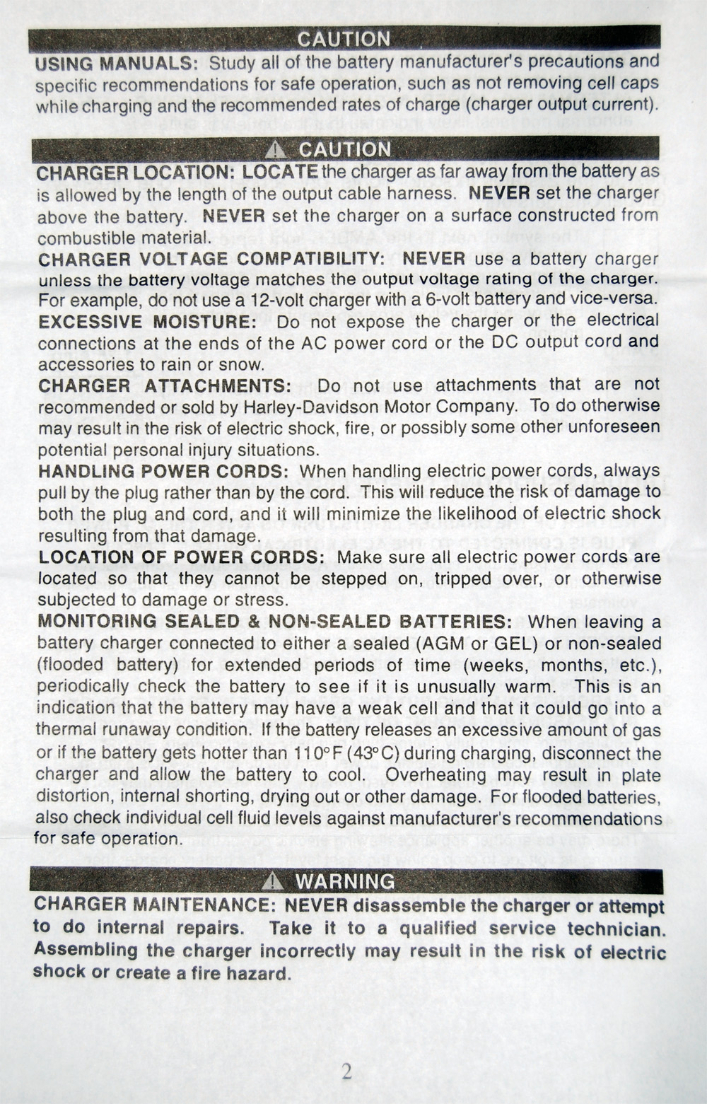 Harley Davidson 750ma Supersmart Battery Tender Us 66000038 User Manual